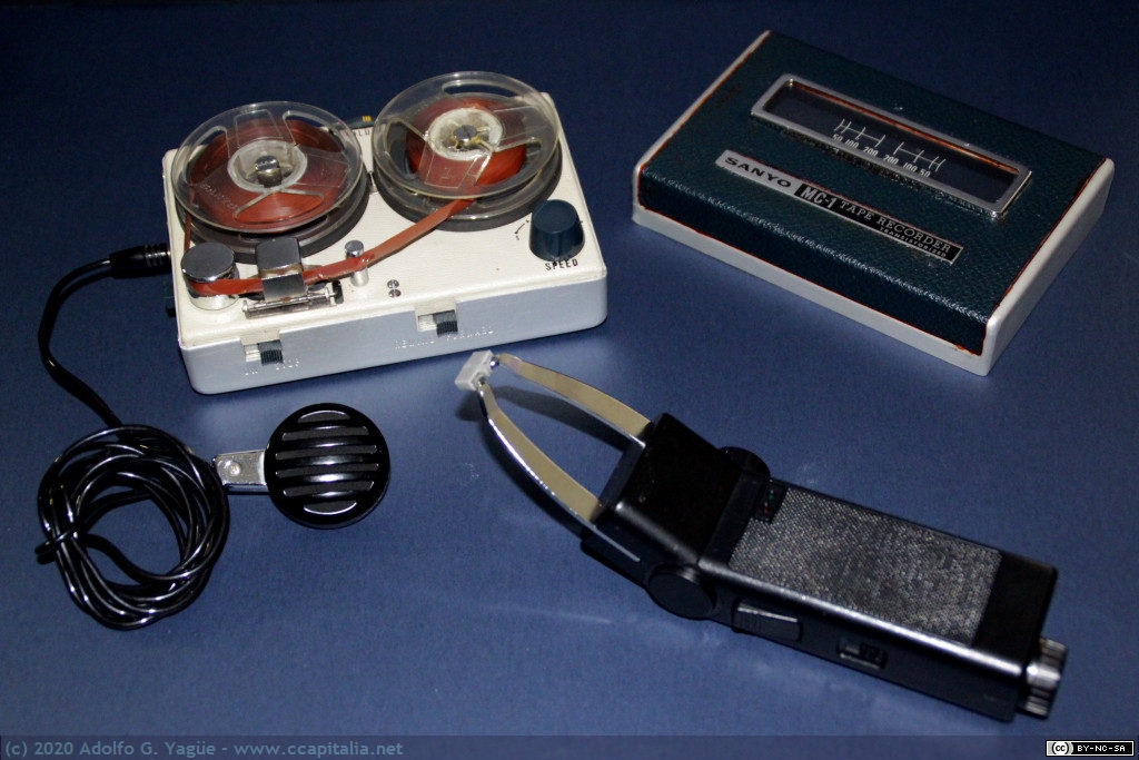 1449 - Minigrabadora de bobina Sanyo MC-1 y desmagnetizador de cabezas magnéticas TDK HD-11 (1980) (2)