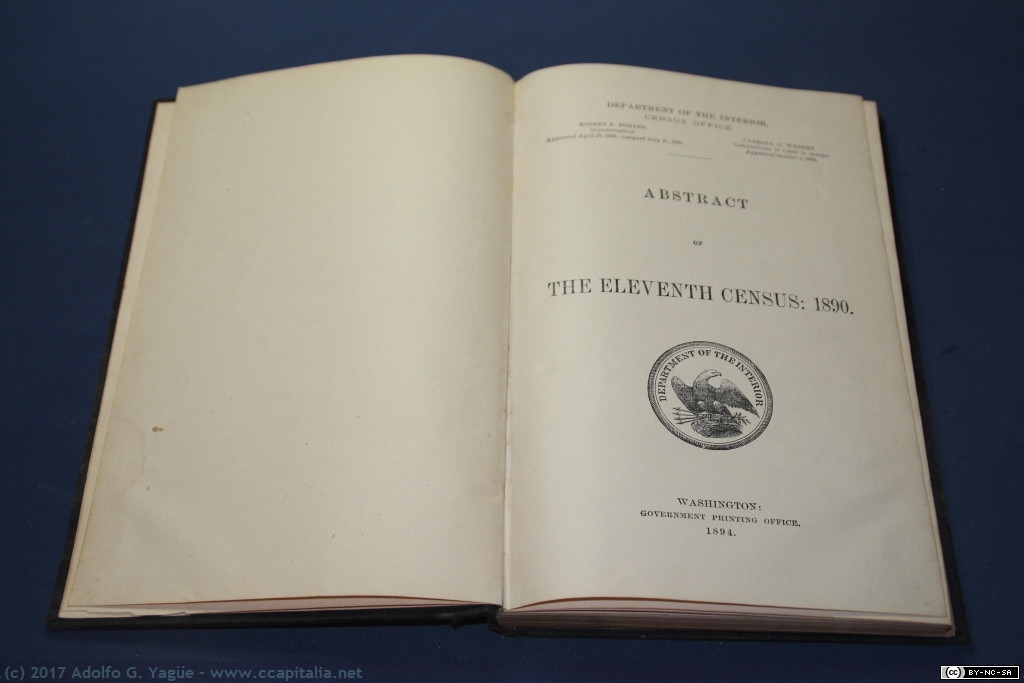 157 - Departamento de Interior EE.UU. Abstract of the Eleventh Census (1), 1894