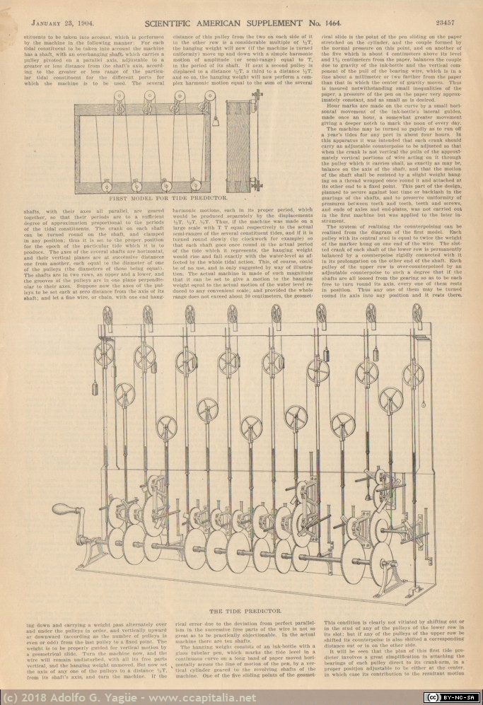 063 - Lord Kelvin's Automatic Tide Predictor. Scientific American (2), 1904