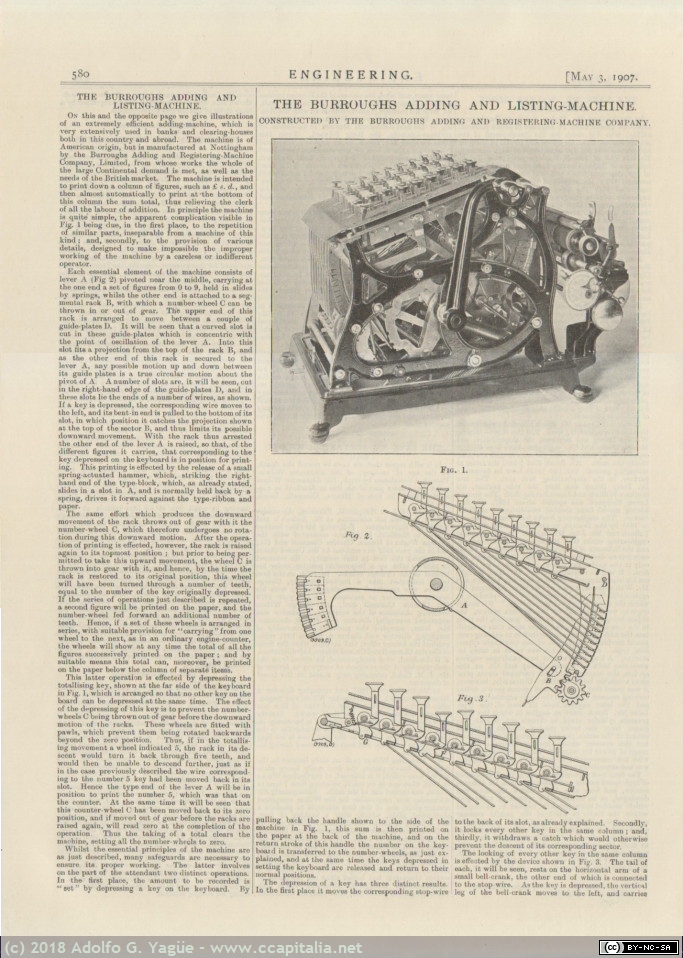 366 - The Burroughs Adding and Listing-Machine. Engineering (1), 1907