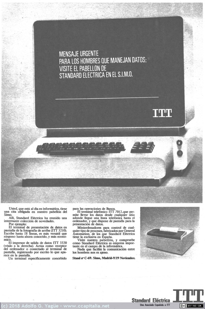 789 - ITT Standard Eléctrica. Mensaje urgente para los hombres que manejan datos, 1973