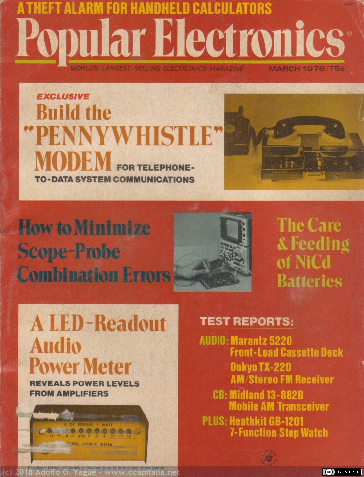 775 - Build the Pennywhistle. The Hobbyist's Modem. Lee Felsenstein. Popular Electronics (1), 1976