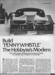 775 - Build the Pennywhistle. The Hobbyist's Modem. Lee Felsenstein. Popular Electronics (2), 1976