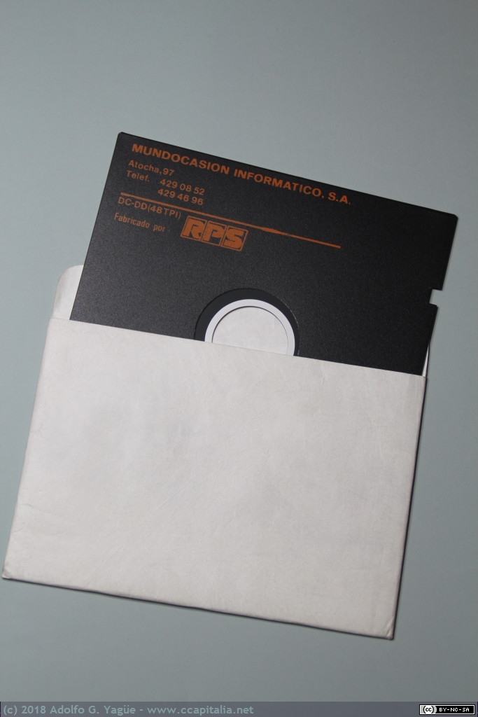 069 - Diskette de doble cara y doble densidad de marca Mundocasión Informático, 1987