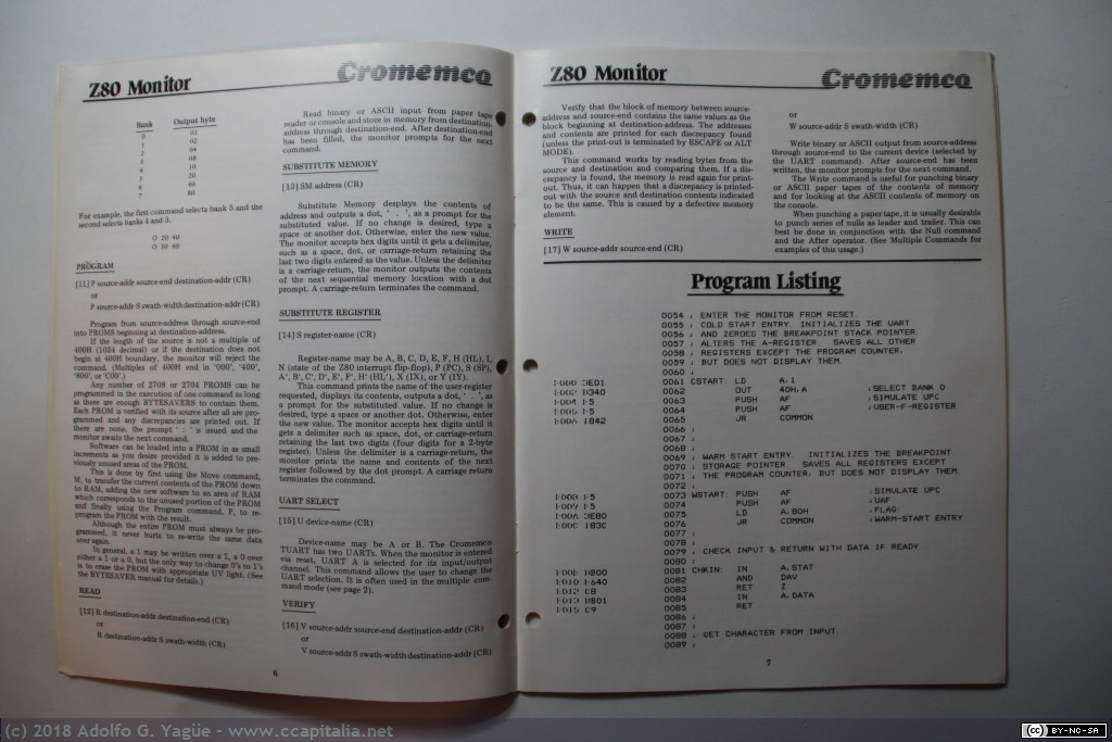585 - Cinta perforada y manual de programa Monitor para ZPU Cromemco (3), 1977