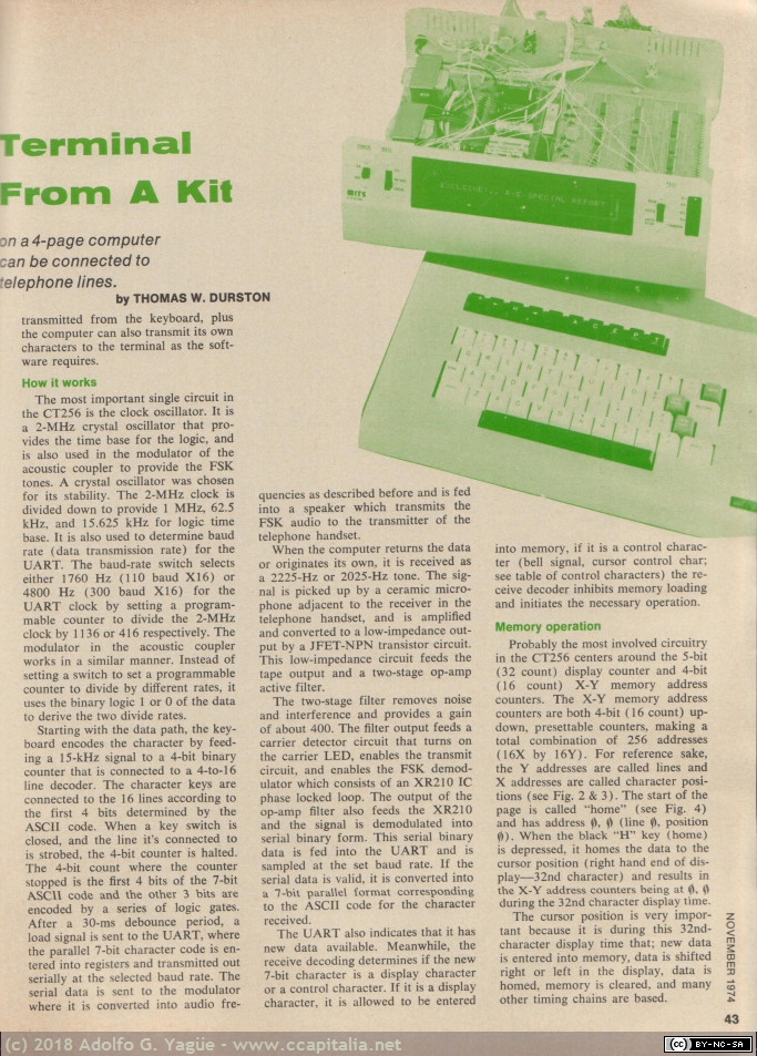 494 - MITS First Computer Terminal. Radio-Electronics (3), 1974