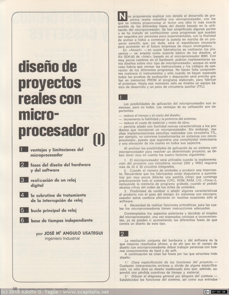 614 - Diseño de proyectos reales con microprocesadores. Jose M. Ángulo Usategui. REDE (1), 1981