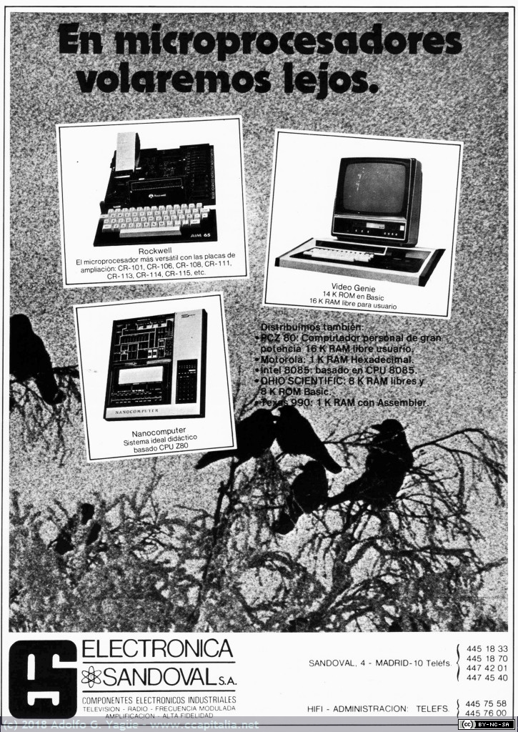 873 - En microprocesadores volaremos lejos. Electrónica Sandoval, 1981