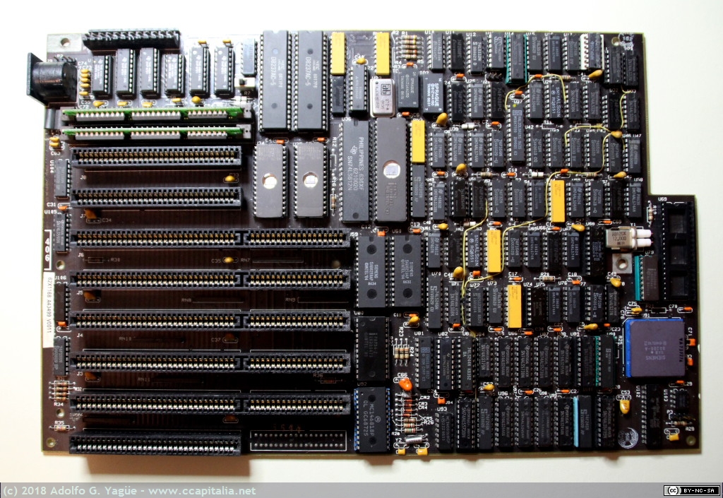 135 - Placa base IBM 5162 (XT Model 286) con 640KB (512KB en SIMM de 30 pines y 128KB en placa), 1986