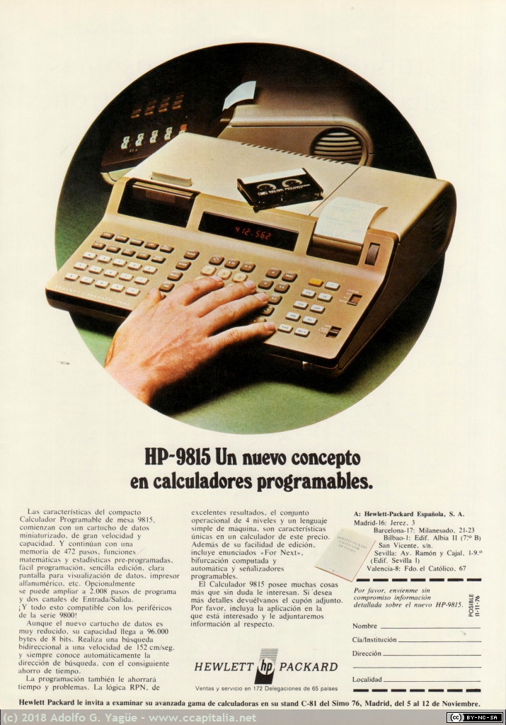 912 - HP-9815. Hewlett Packard, 1976
