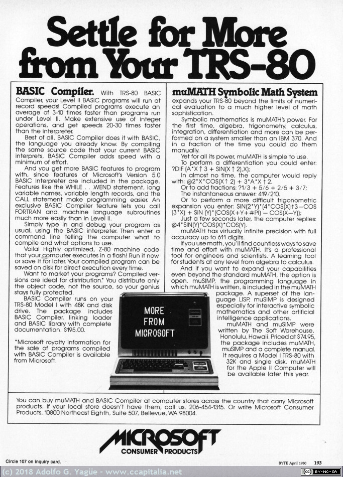 772 - Microsoft. Settle for More from Your TRS-80, 1980
