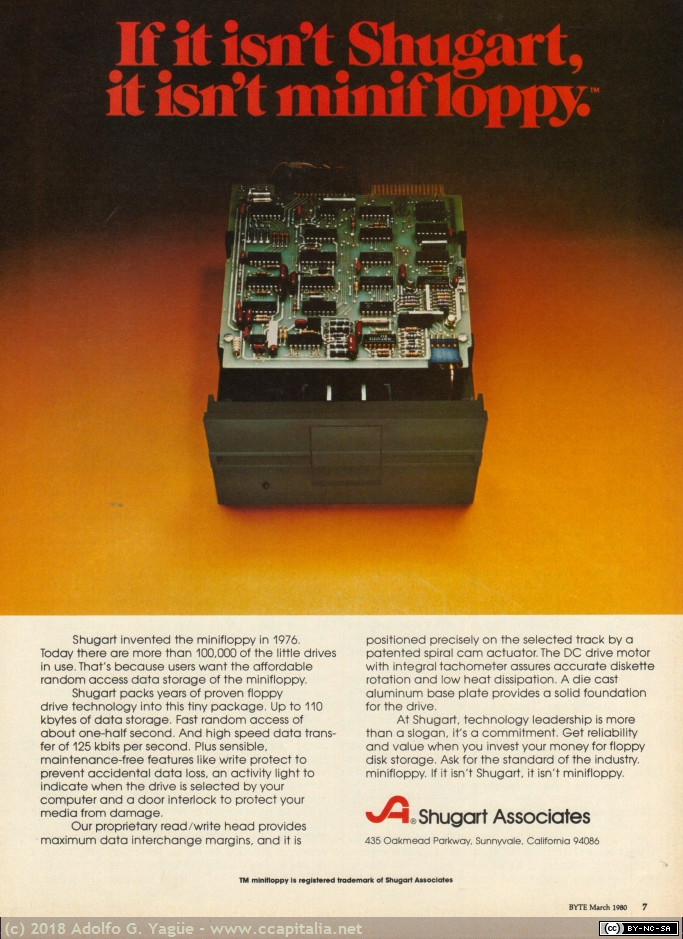 927 -  Shugart Associates. Minifloppy, 1980