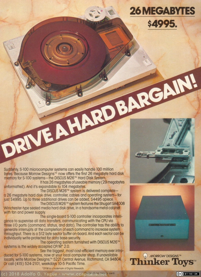 930 - Thinker Toys. Hard Disk 26 Megabytes, 1980