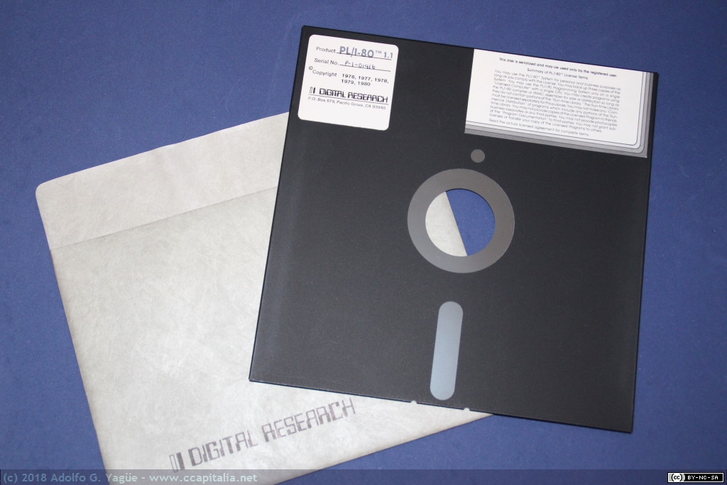 837 - Diskette de 8" PL/1-80 version 1.1. Digital Research. 1980