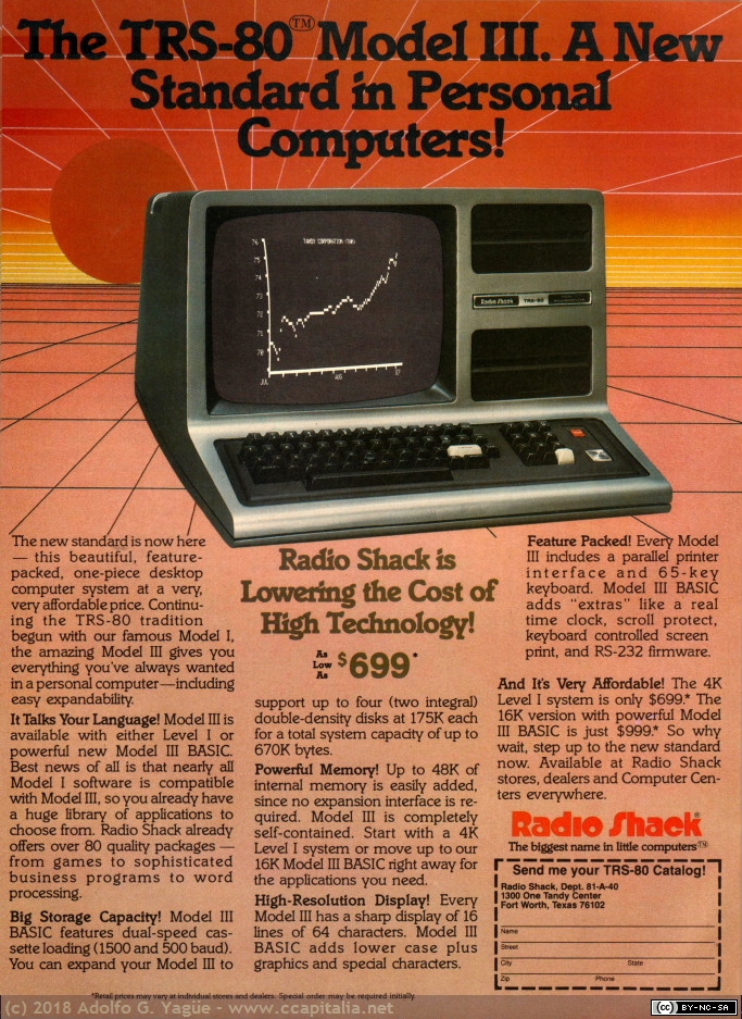 918 - Radio Shack. TRS-80 Model III, 1980