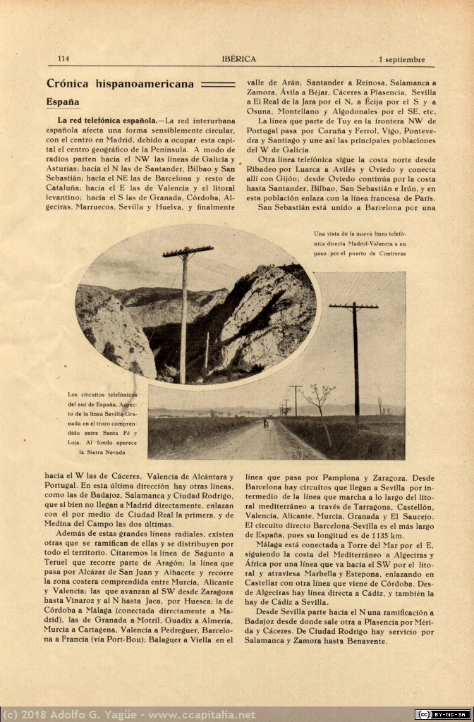 1083 - La red telefónica española. Revista Ibérica (2), 1928