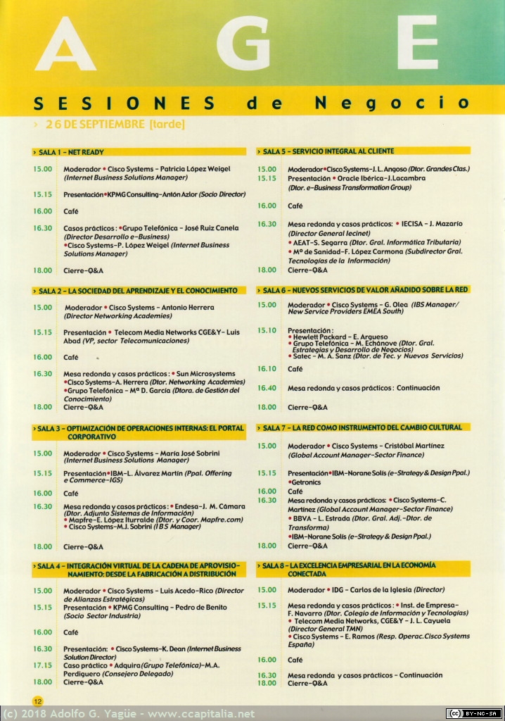 333 - Programa de ponencias del Cisco IBS Summit (3), 2001