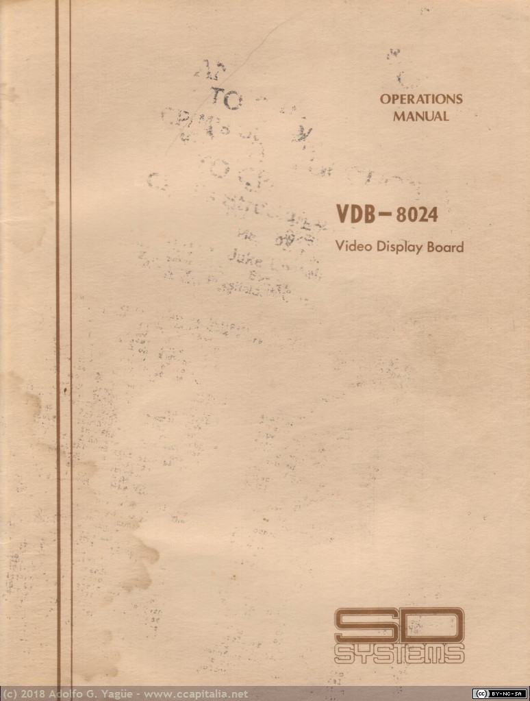 288 - Controladora de vídeo SD Systems VDB-8024. Manual de usuario (2), 1978