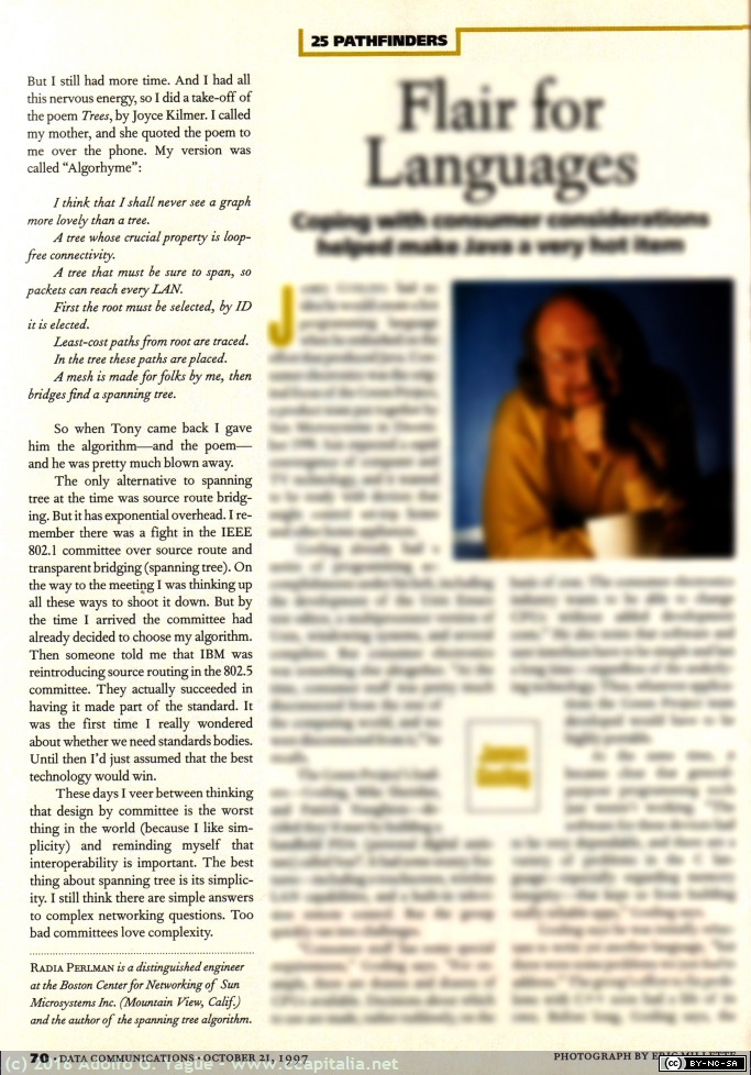 888 - Pathfinders & Pioners. Radia Perlman. Data Communications (2), 1997 