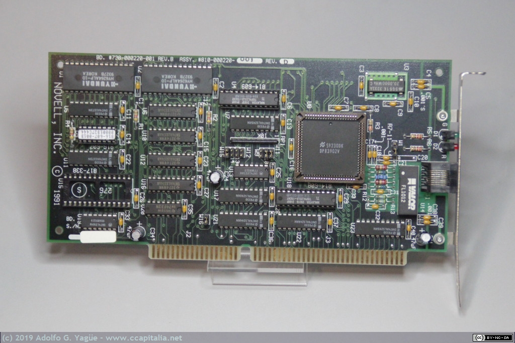 1164 - Tarjeta Ethernet Novell NE 2000 10Base-T (ISA-16), 1991