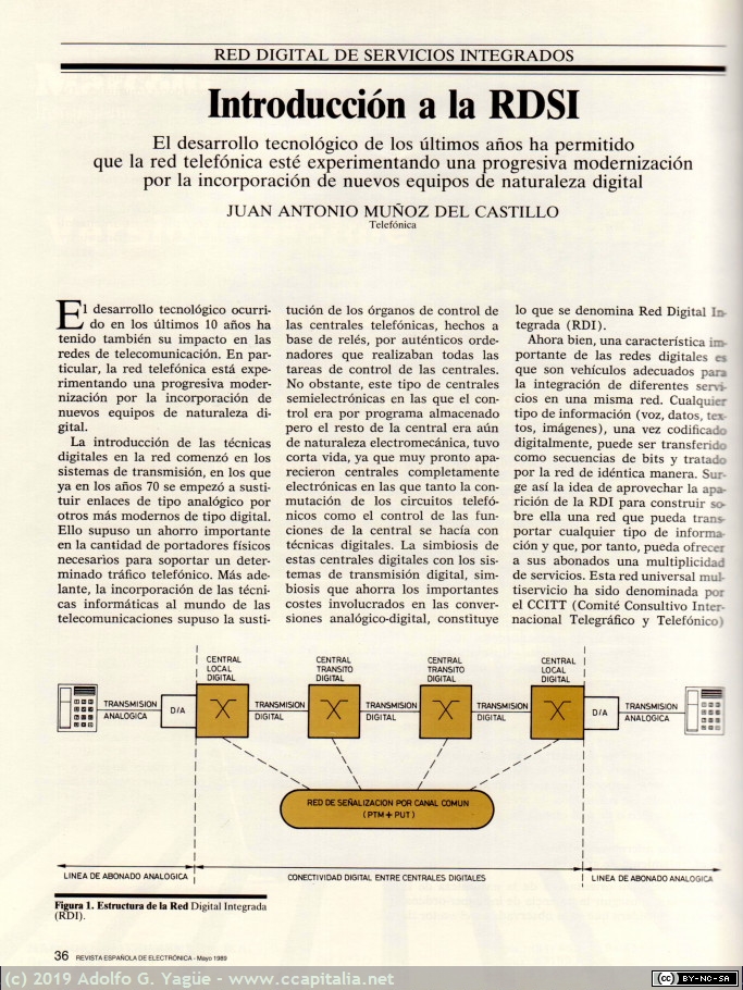 1171 - Introducción a la RDSI. Revista Española de Electrónica (2), 1989
