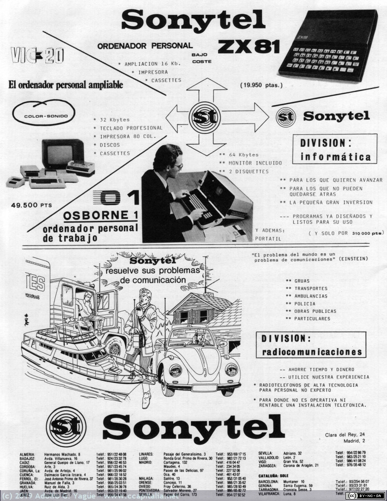 1202 - Sonitel. ZX81, VIC 20 y Osborne 1, 1982