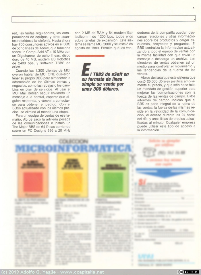 969 - Sistemas profesionales de comunicacion BBS. El buzón dentro del PC. PC Actual (4), 1990