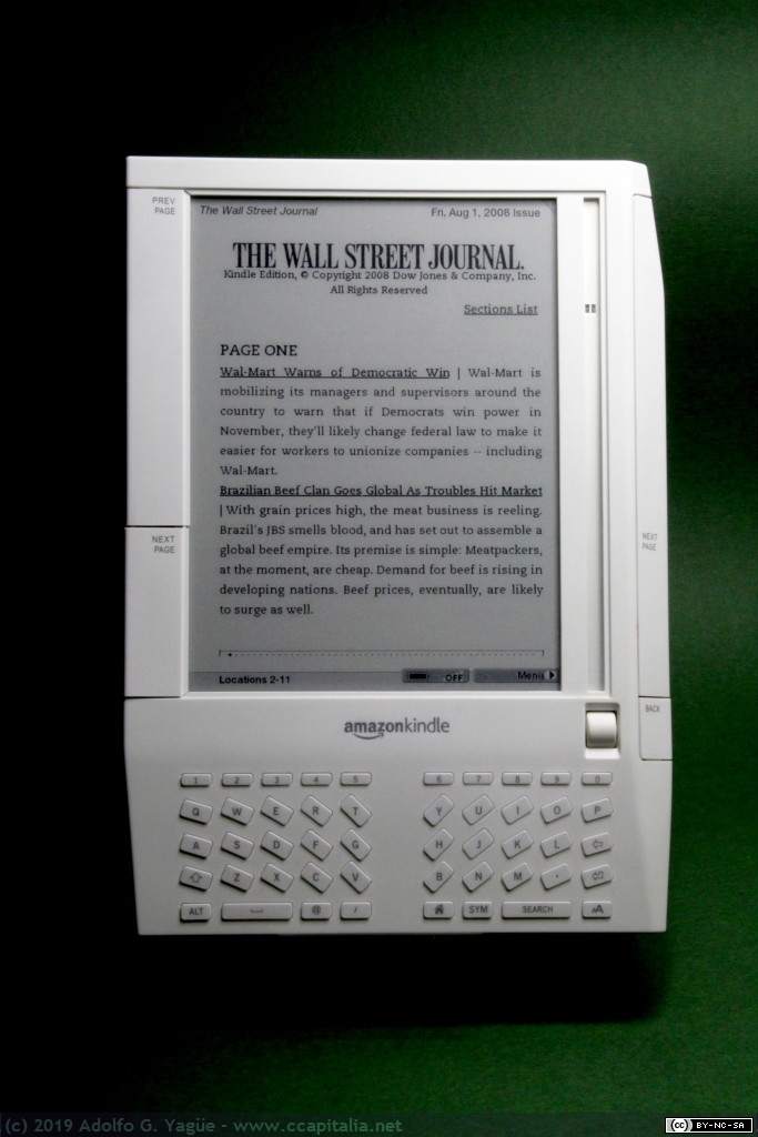 1272 - Amazon Kindle D00111. Primera Generación, 2007