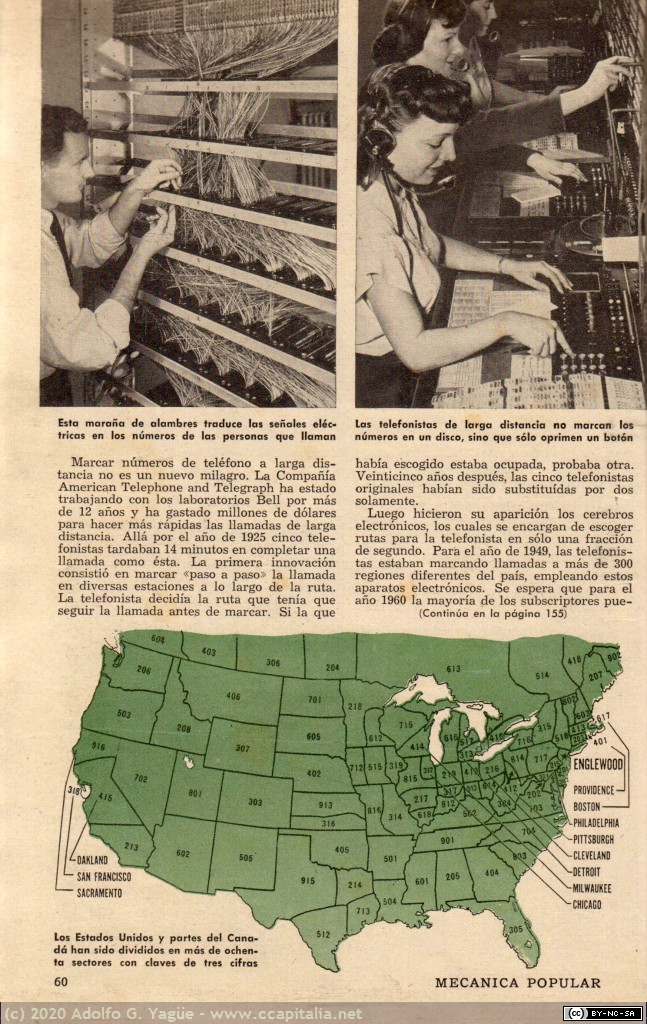 1360 - Marcando un número de San Francisco desde Englewood, Nueva Jersey. Mecánica Popular (5), 1952
