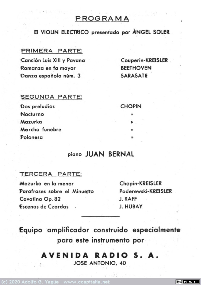 1396 - Recital de música electrónica. El violín eléctrico de Nicolas de Lazaro (3), 1944
