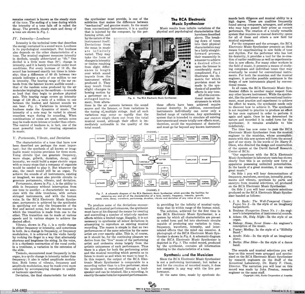 1387 - The Sounds and Music of the RCA Electronic Music Synthesizer (2), 1955