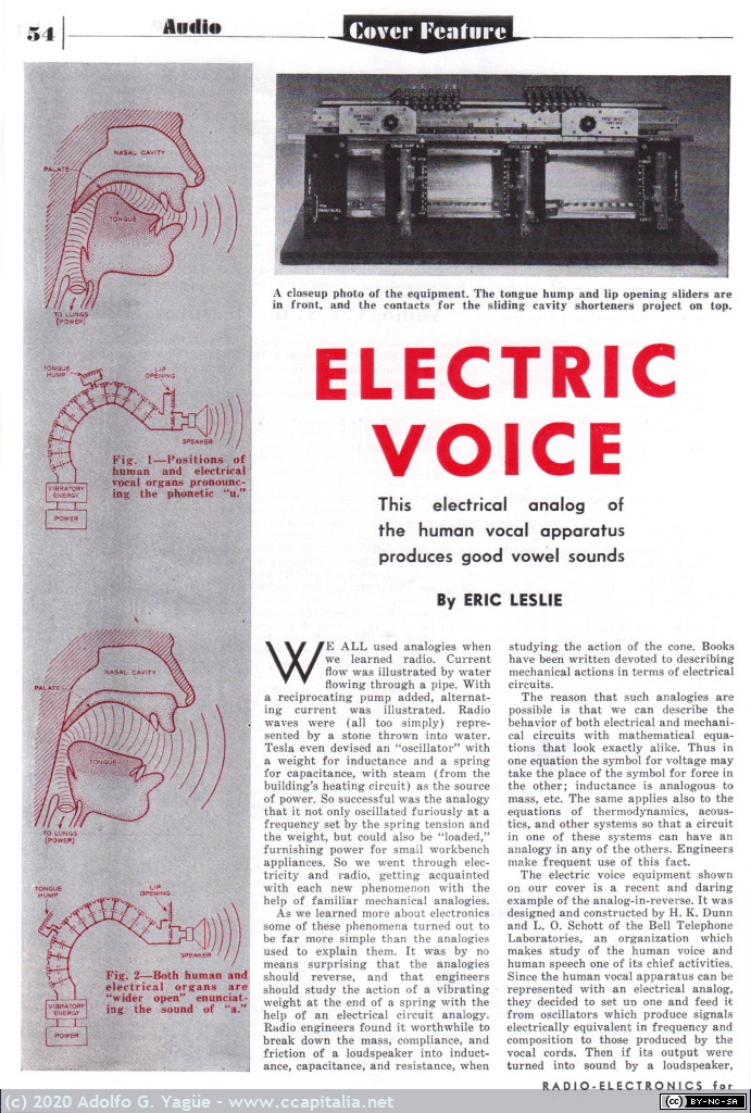 083 - Electronic Voice. Eric Leslie, Bell Telephone Laboratories (2), 1951