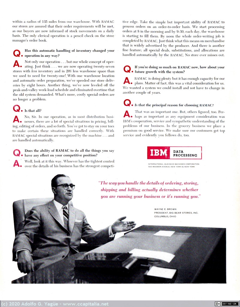 1444 - IBM 305 RAMAC (Primer ordenador con un disco duro de 5MB) (2), 1958