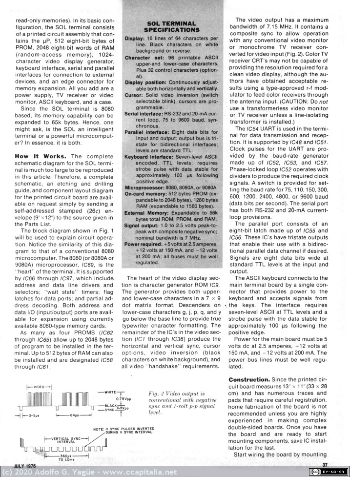 242 - Build SOL, an Intelligent Computer Terminal. Popular Electronics. July (4), 1976