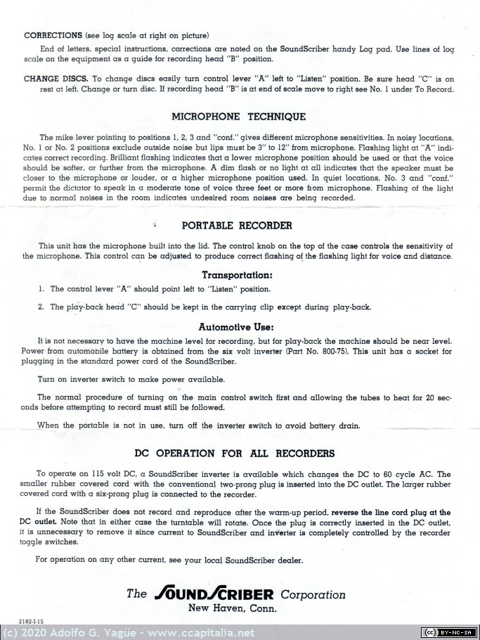 1450 - Guía de utilización del dictáfono SoundScriber (4), 1945