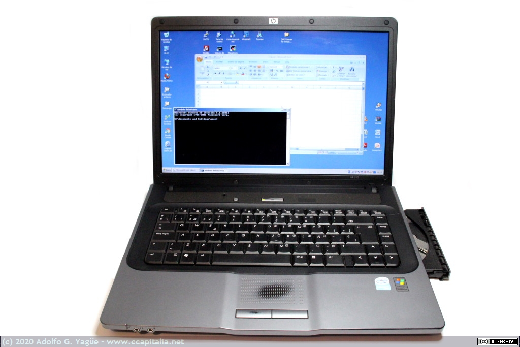 757 - HP 510. Intel Celeron M 1.40GHz y DVD. Pantalla 16:4 de 15.4 pulgadas, 2007