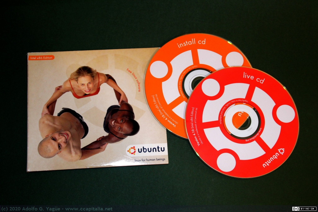 970 - Ubuntu 4.10 Warty Warthog para Intel x86, 2004
