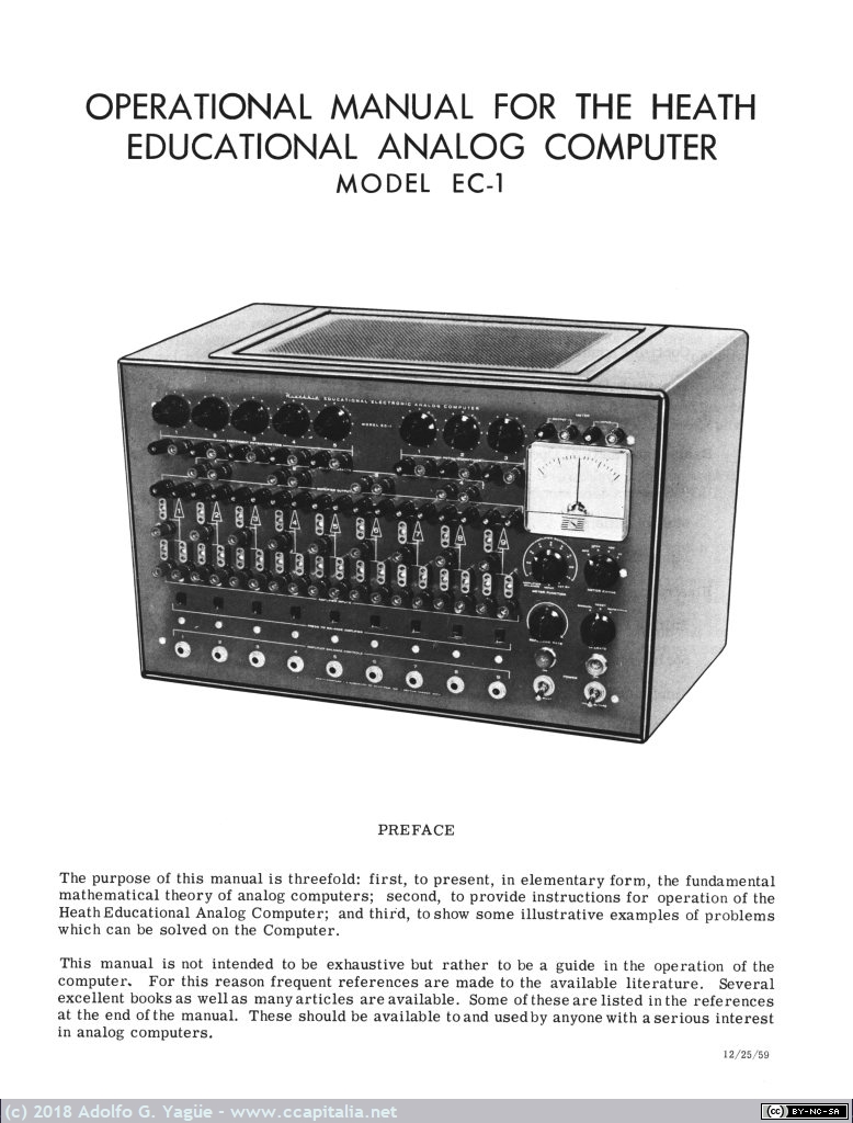 141 - Heathkit Analog Computer EC-1. Operational Manual (5), 1959