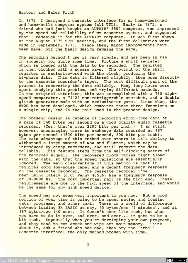 804 - Kit The Tarbell Cassette Interface. Manual de usuario (3), 1976