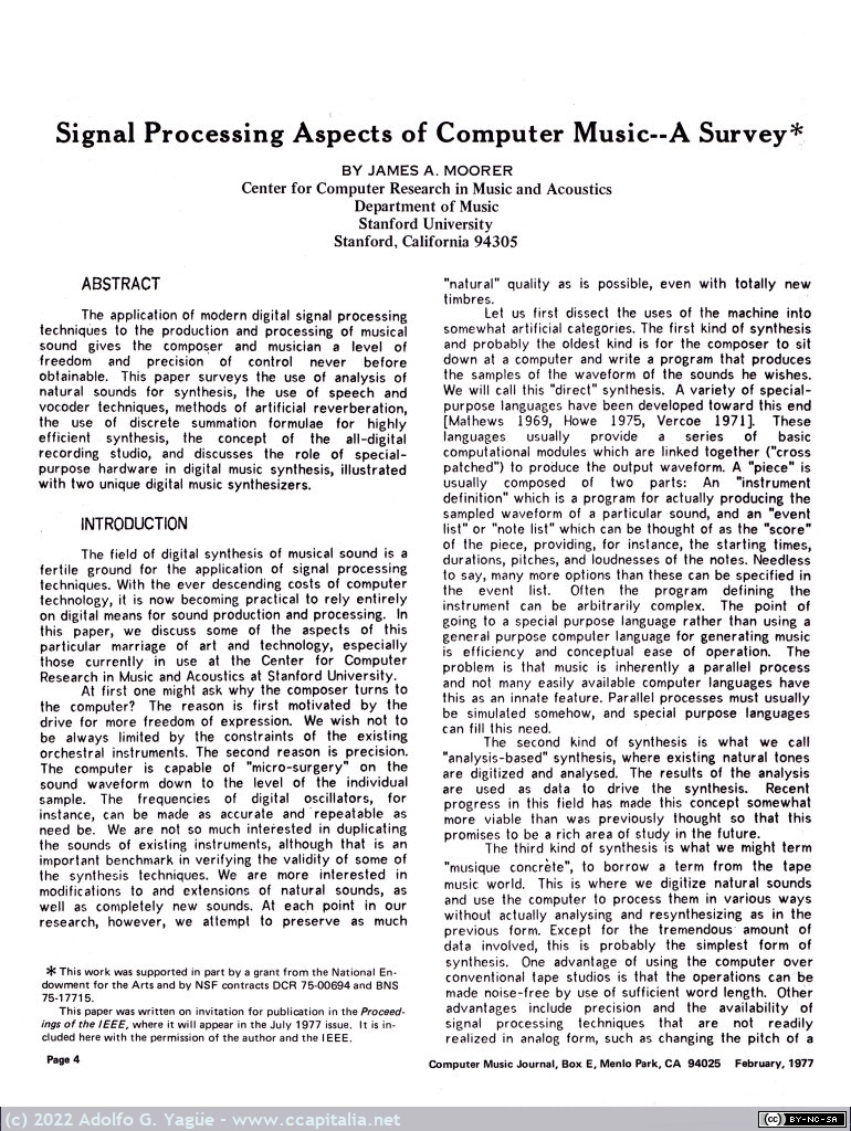 1566 - Computer Music Journal. Número 1. Signal Processing Aspects of Computer Music, Moorer (4)