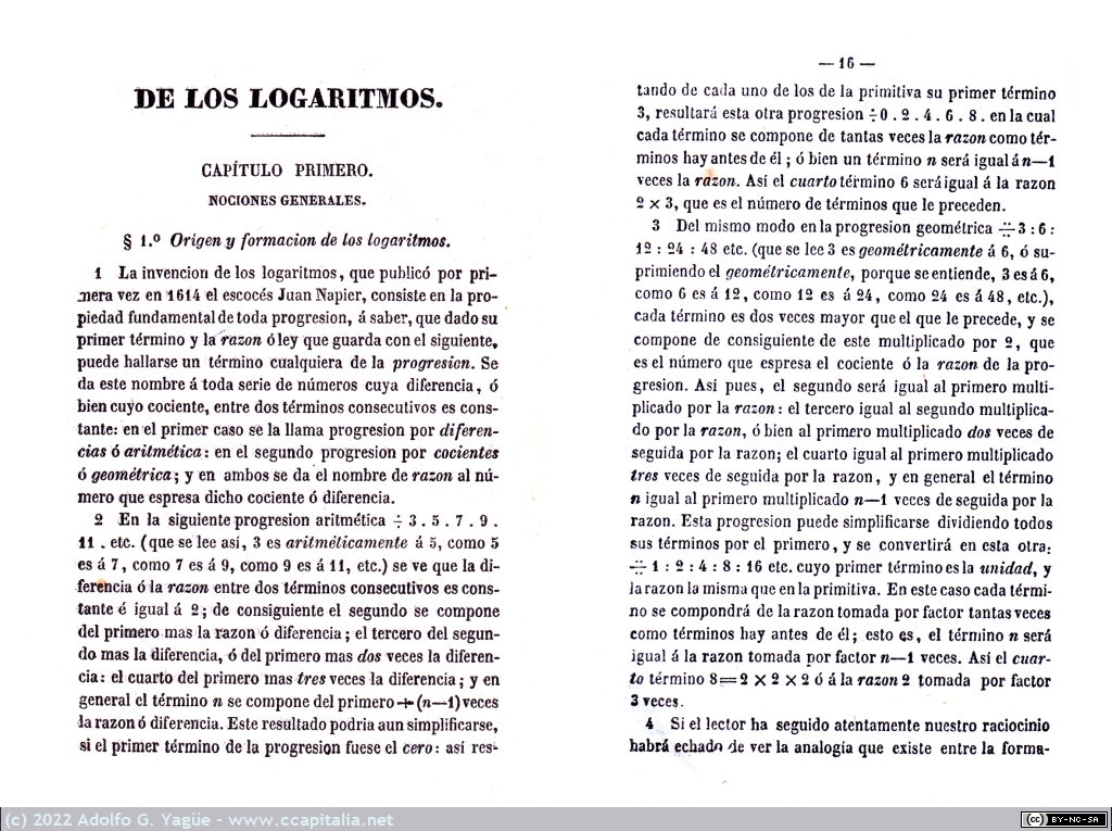 1587 - Tablas de los Logaritmos de los números enteros. D. Vicente Vázquez Queipo (Segunda edición) (5), 1855