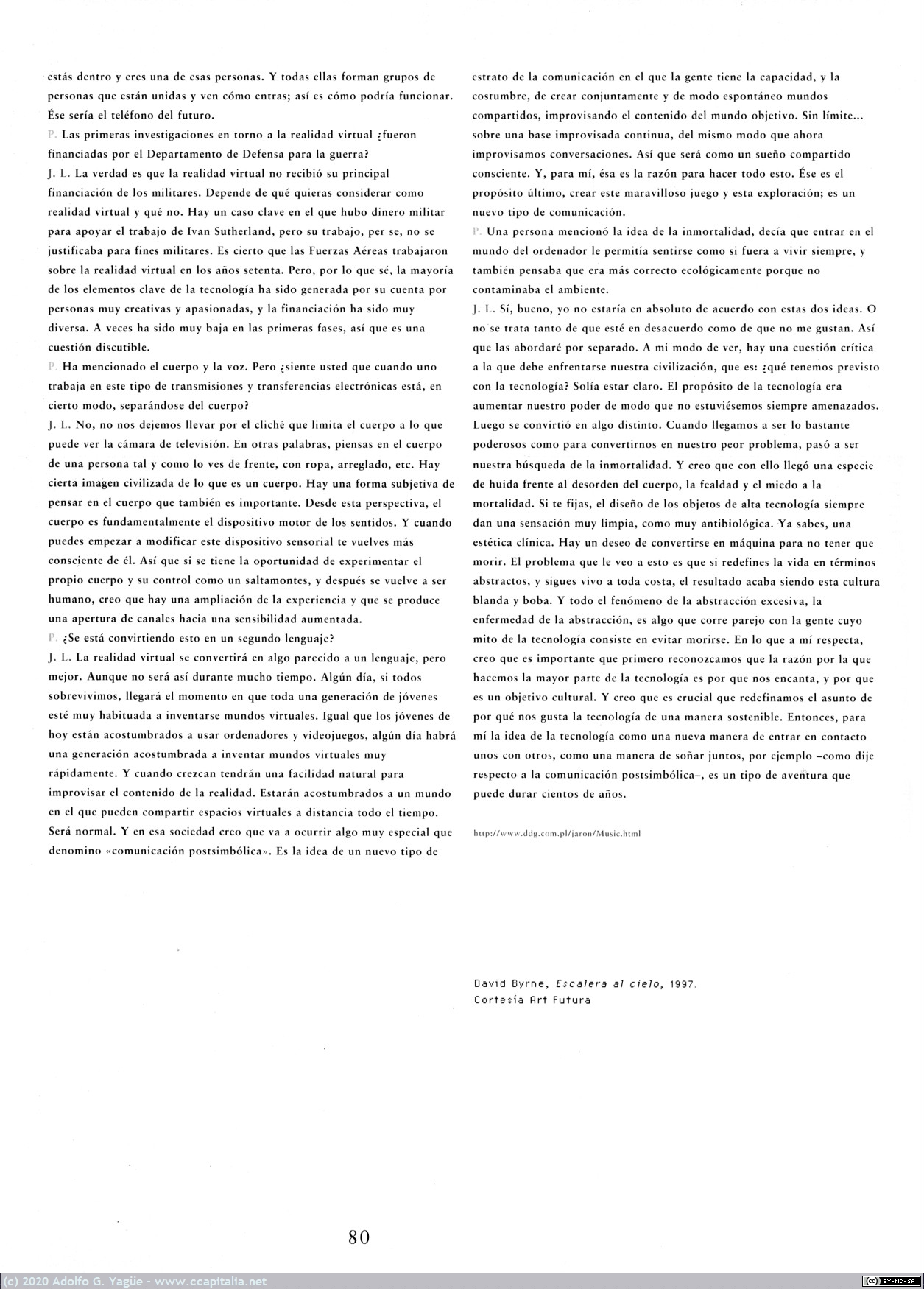 1464 - La Irrealidad y el Deseo. Entrevista con Jaron Lanier. El Paseante (3), 1997