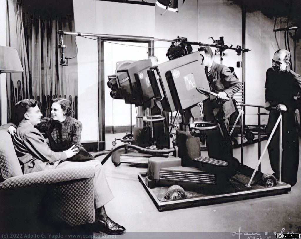 1621 - Grace Brandt y Eddie Albert en estudio 3H de la NBC con cámaras RCA (Iconoscopio), 1936