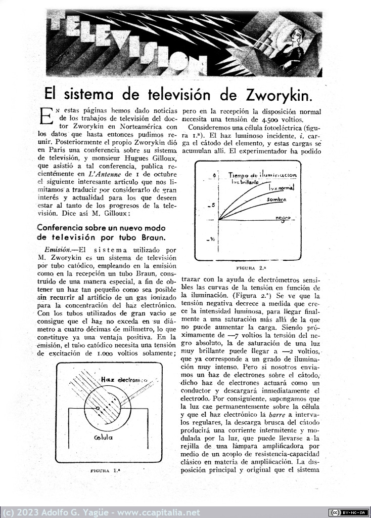 1653 - El sistema de televisión de Zworykin. Blanco y Negro. 14 Noviembre (1), 1933