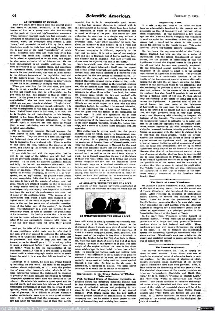 674 - Guillermo Marconi. Scientific American (2), 1903