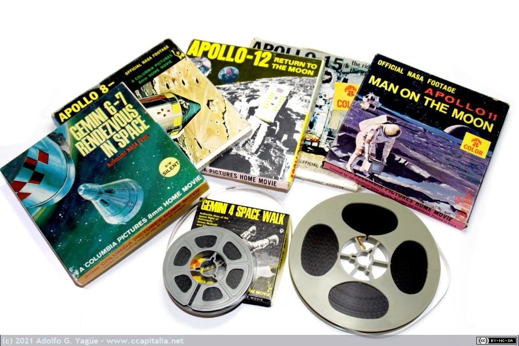 1493 - Programa espacial Gemini y Apollo. 6 películas 8mm y Super 8 de la NASA y Columbia Pictures, 1965-1971