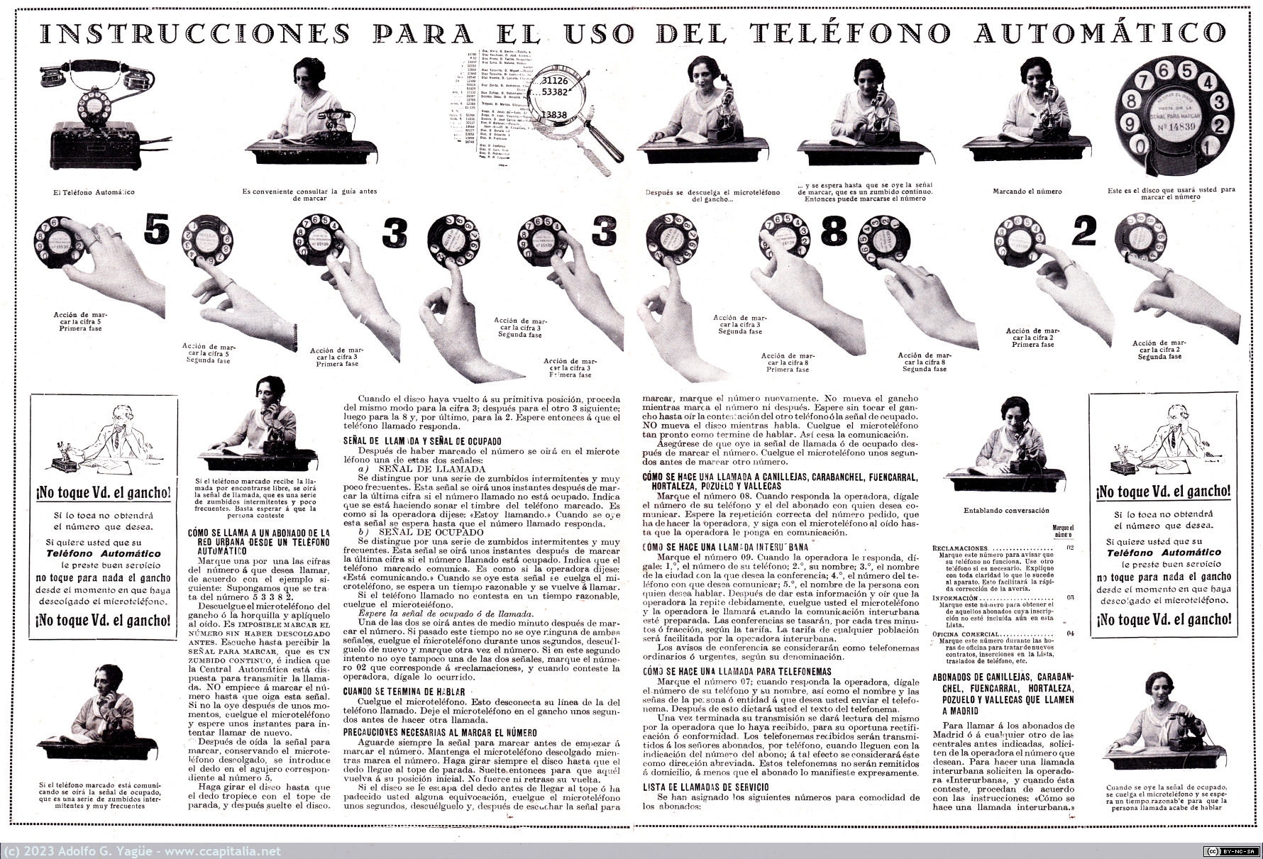 1663 - Instrucciones para el uso del teléfono automático. Nuevo Mundo n.1715, 1926
