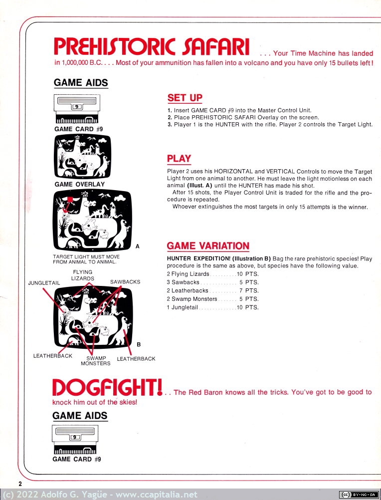 1605 - Magnavox Shooting Gallery. Prehistoric Safari y Dogfight! (3), 1972