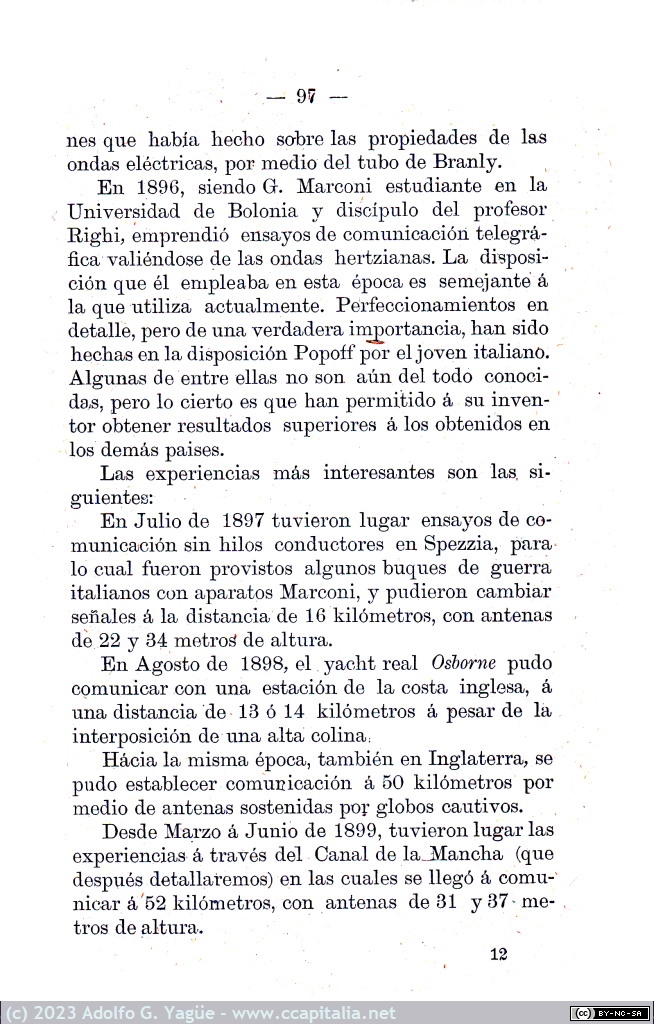 1668 - Aplicaciones de las Oscilaciones Hertzianas Telegrafía y Telefonía sin hilos conductores. Isidro Calvo (6), 1900