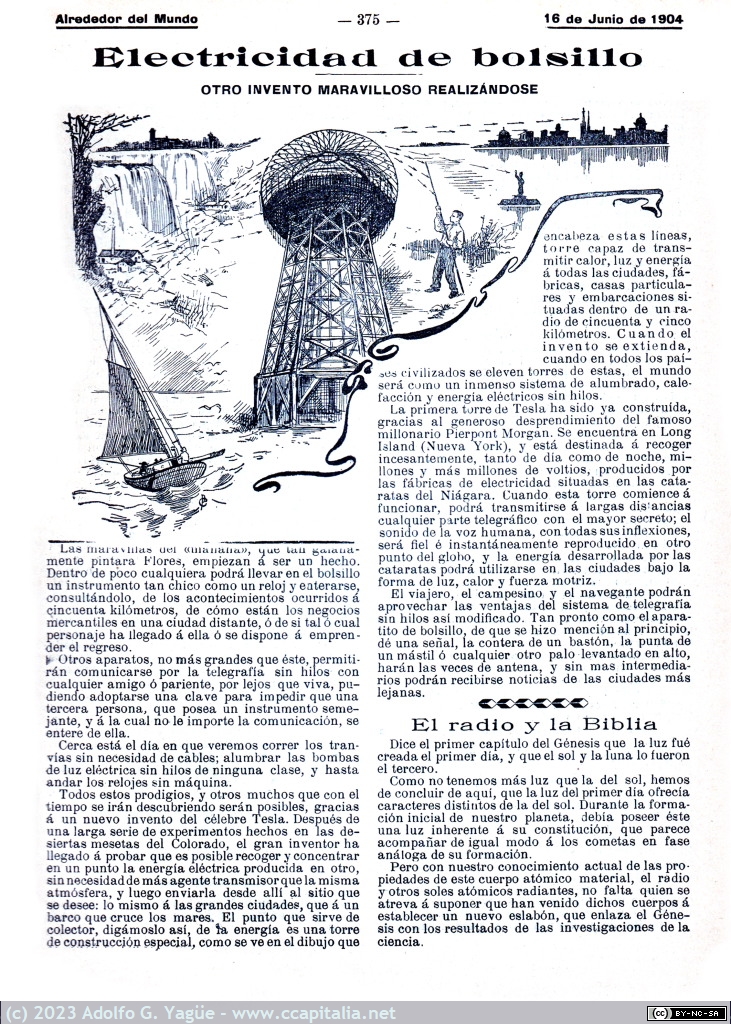1701 - Electricidad de bolsillo, otro invento maravilloso realizandose. Alrededor del Mundo n.263, 1904